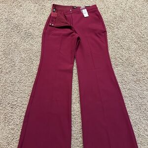 NWT Express Editor High Rise Flare Pants - 4R - Berry
